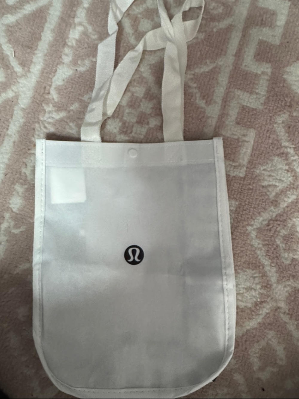 lululemon athletica White shopping Tote with Black Logo